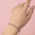 KJJ Radiant 92.5 Sterling Silver Ladies Bracelet – Handcrafted 3mm Imported Star-Cut Silver & Black Bead Bracelet with Adjustable Lock