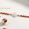 Stone-Studded Infinity Heart 92.5 Silver Rakhi | Kanha Ji Jewels