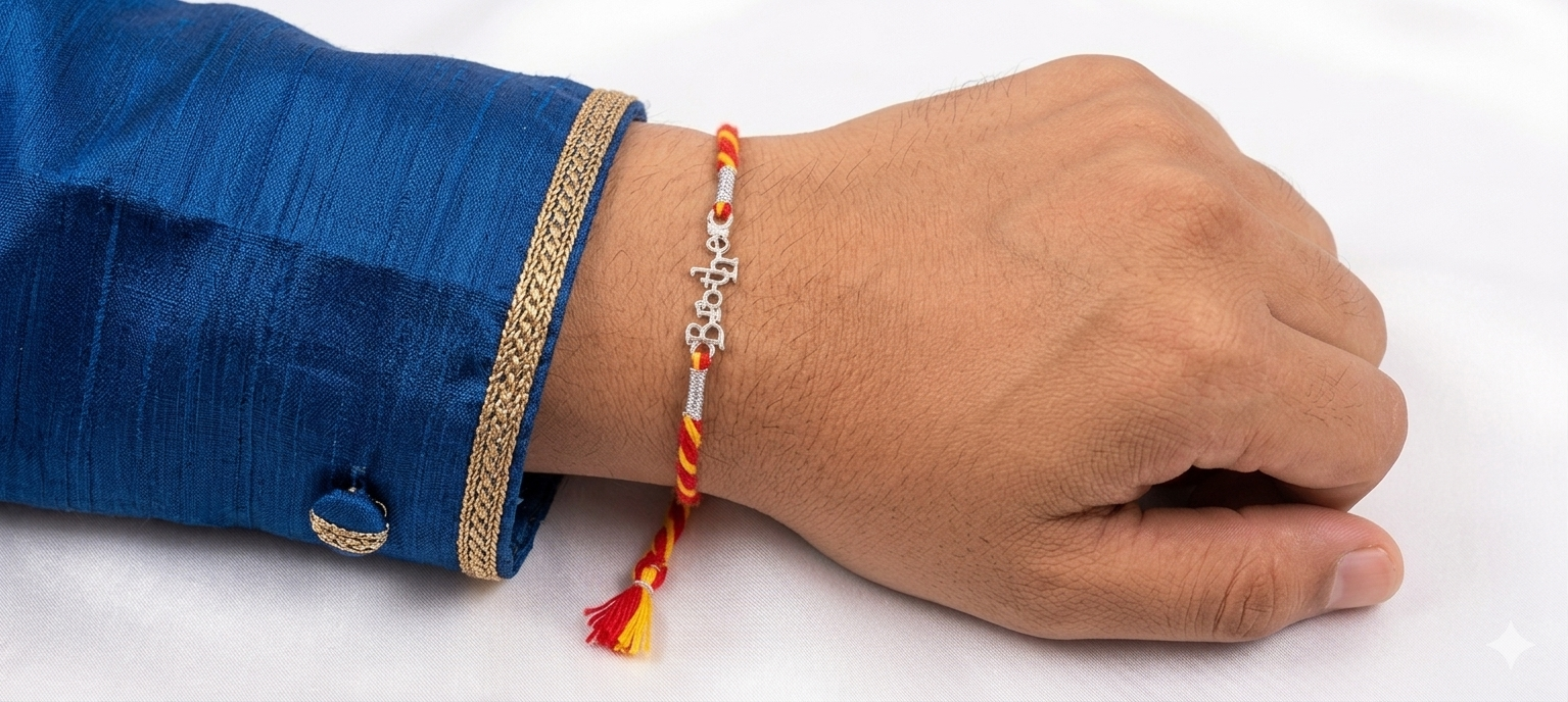 Signature Brother Rakhi 92.5 Silver Rakhi | Kanha Ji Jewels - Image 3