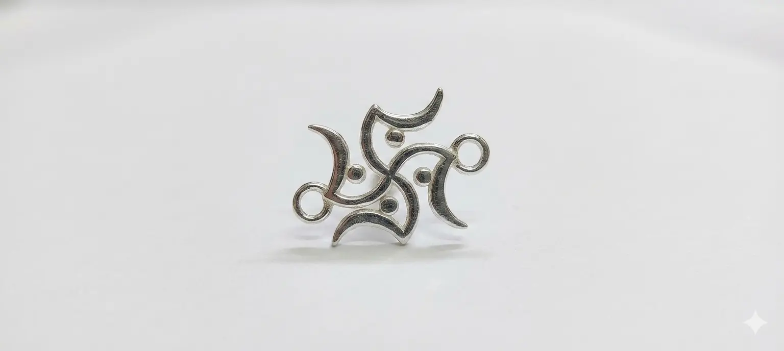 Auspicious Swastika 92.5 Sterling Silver Rakhi | Kanha Ji Jewels - Image 5