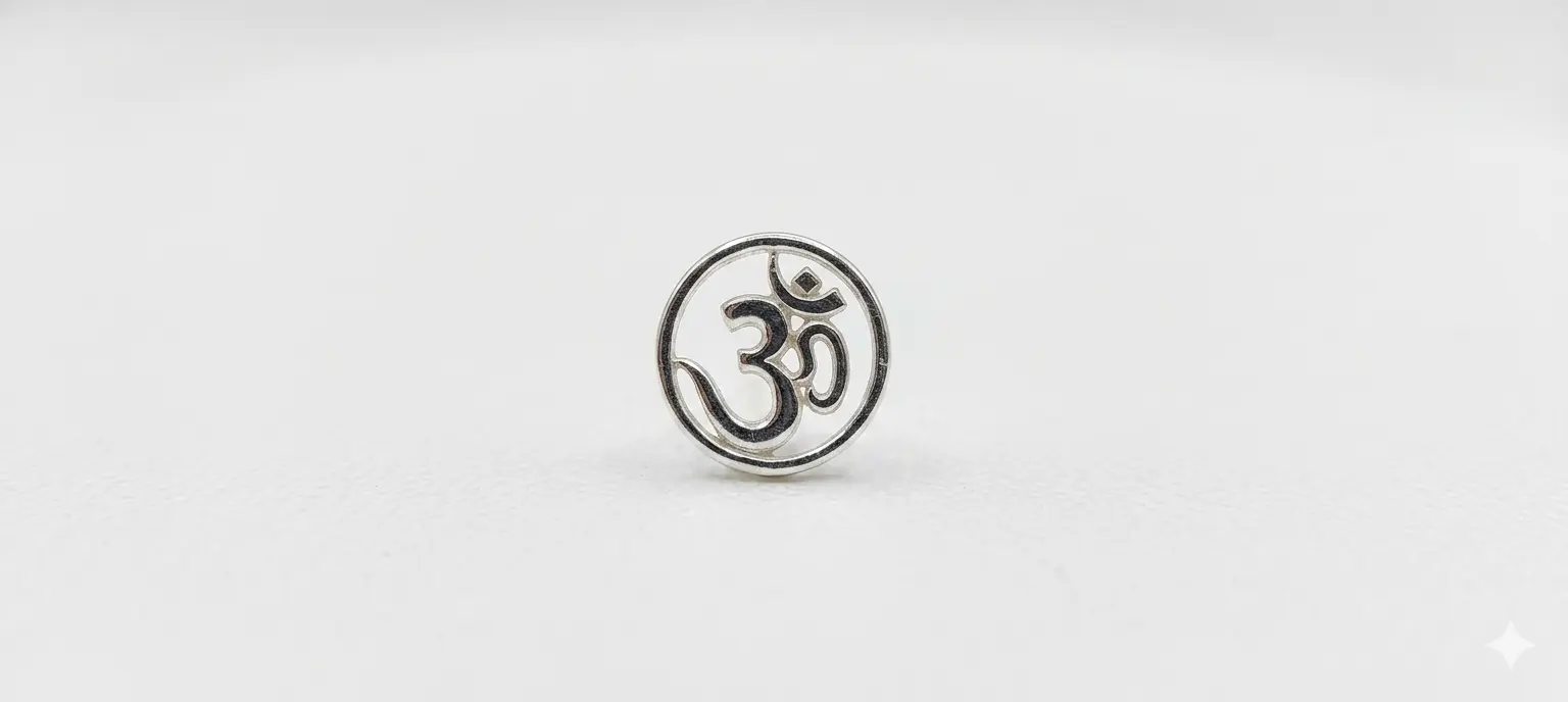 Little Blessings Om 92.5 Sterling Silver Kids Rakhi | Kanha Ji Jewels - Image 7
