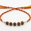 Spiritual Heritage 5-Rudraksha Pure Silver 92.5 Rakhi| Kanha Ji Jewels