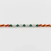 Diamond-Cut Beads & Emerald Silver Festive Rakhi | Kanha Ji Jewels